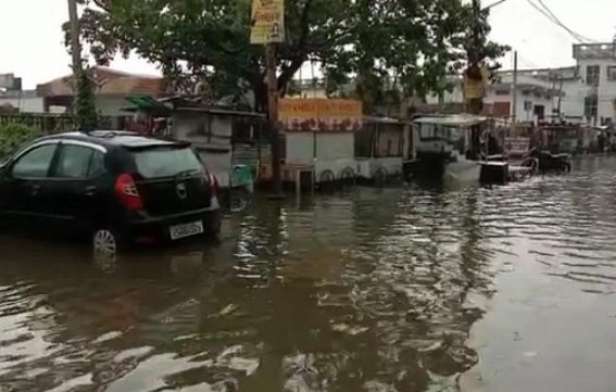 Smart City ? Agartala roads submerged under water after a few splashes of rain Smart City ? Agartala roads submerged under water after a few splashes of rain